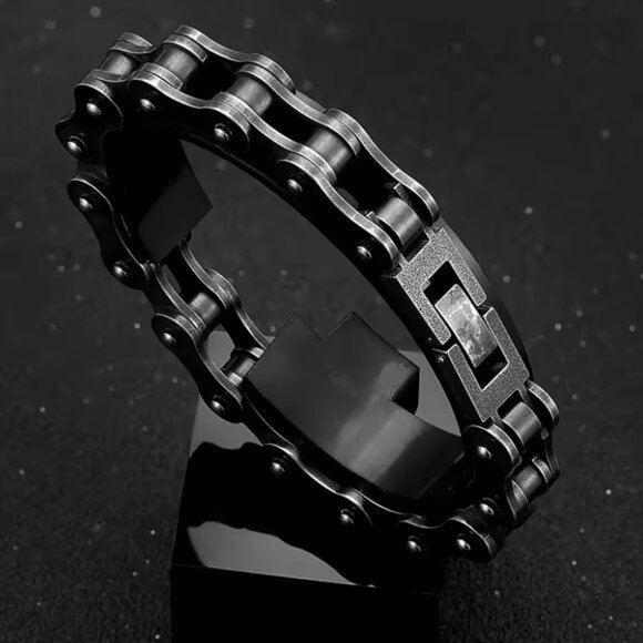 Men Stainless Steel Bicycle Chain Bracelet - Picture 6 of 6